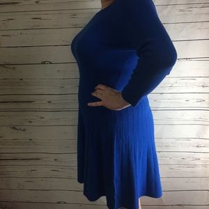 Talbots size large bright blue dress fit and flare
